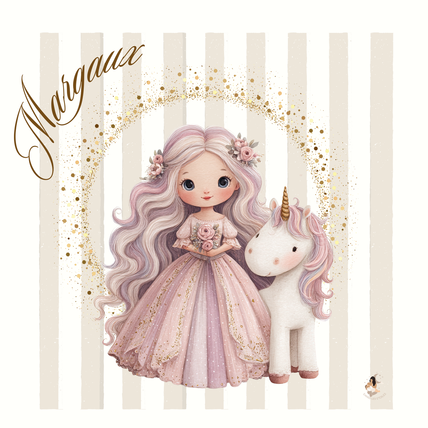 ✨ Stikers Collection Princesse Licorne Dorée ✨