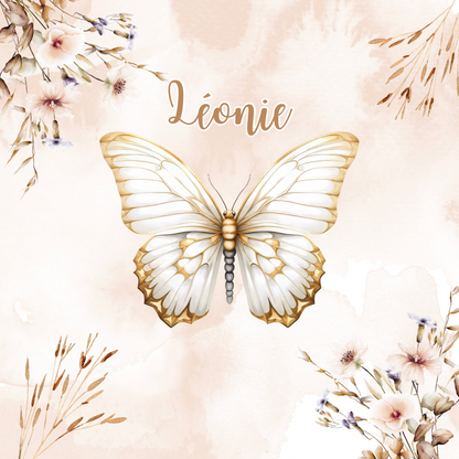 Sticker Toniebox personnalisé papillons dorés