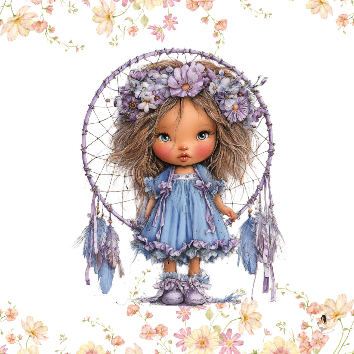 Sticker Toniebox personnalisé Girls fleuris