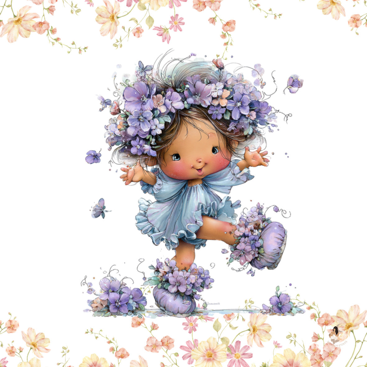 Sticker Toniebox personnalisé Girls fleuris
