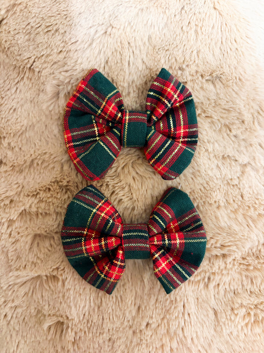 Pince à cheveux Nœud de Noël – Tartan