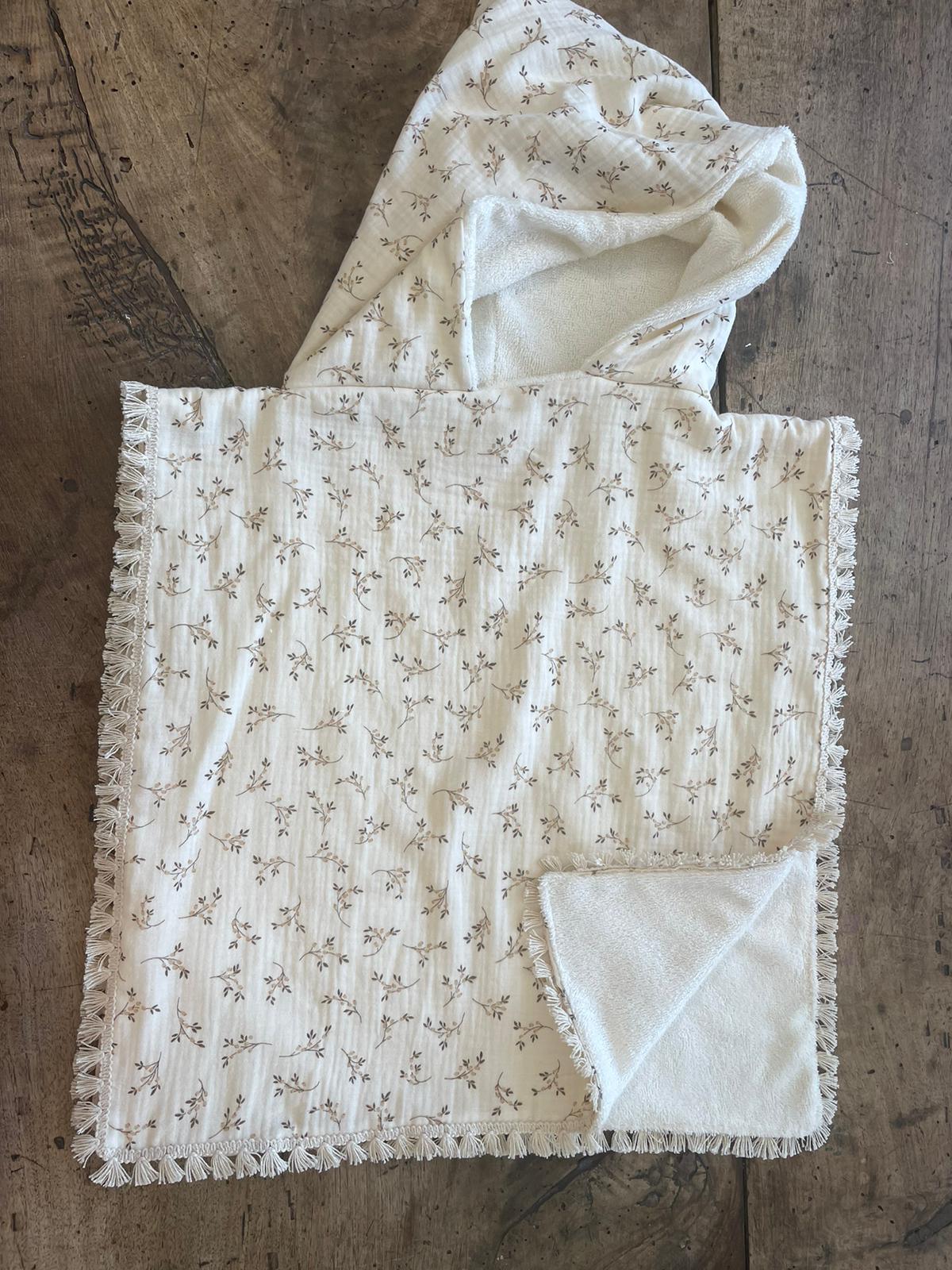 Poncho en gaze de coton – Fait main