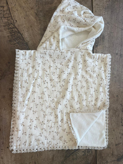 Poncho en gaze de coton – Fait main