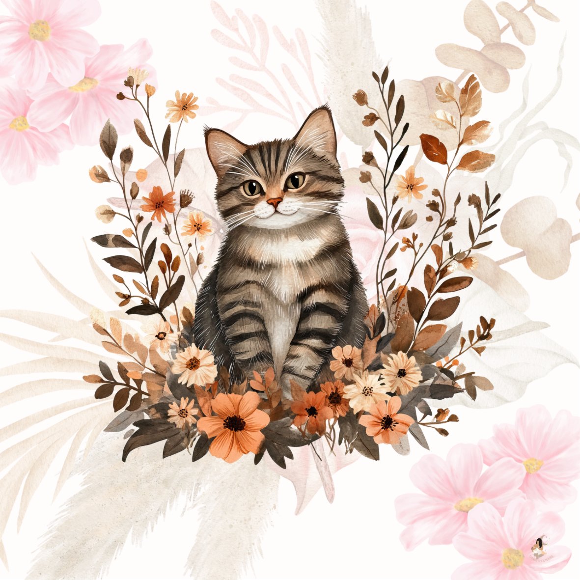 Sticker Toniebox personnalisé Les chats fleuris