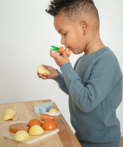 Set de Découpe en Bois avec aliments -
Tryco
