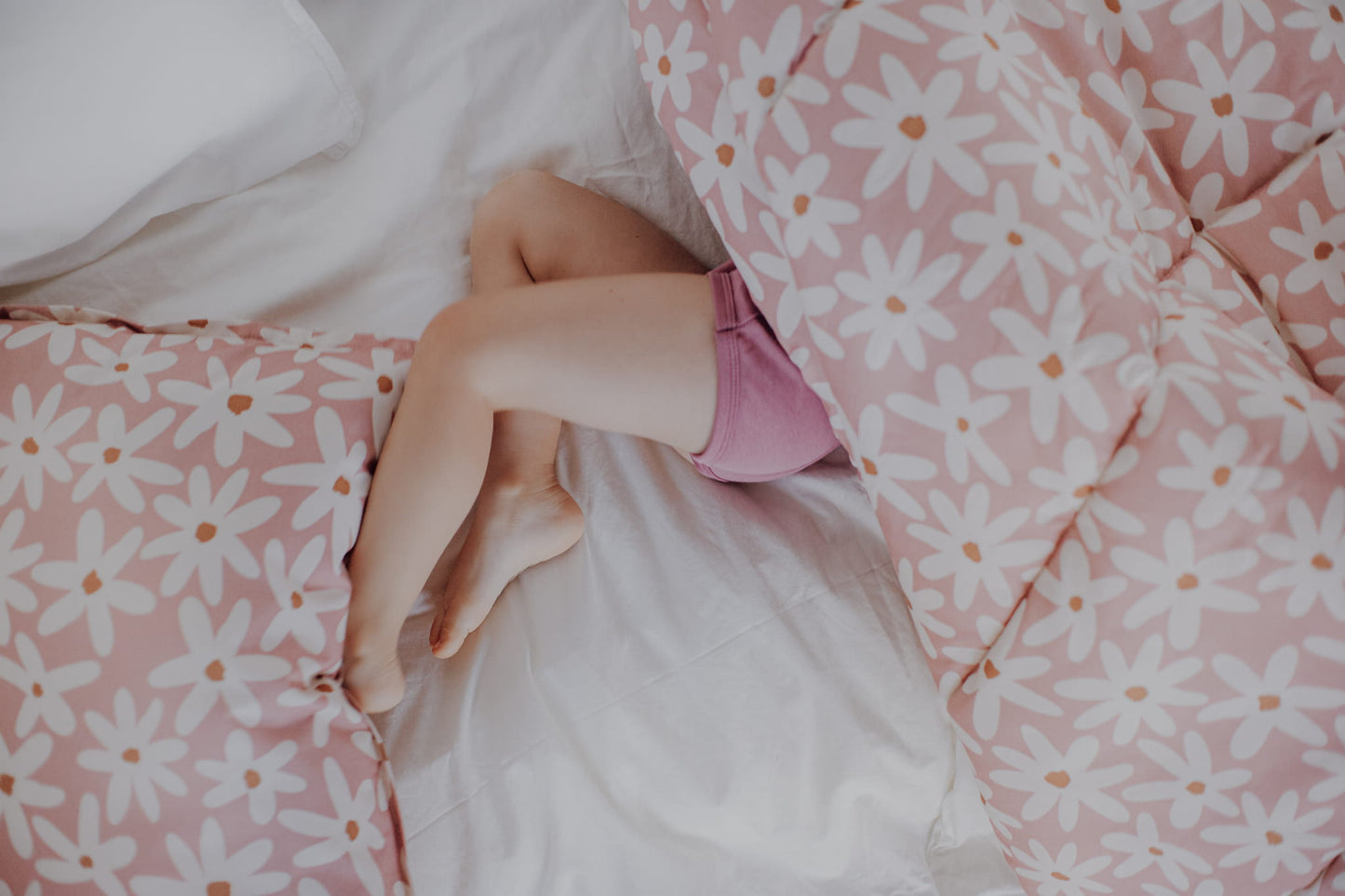 LITERIE EN COTON MARGUERITES BLUSH