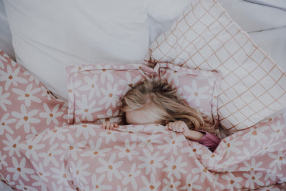 LITERIE EN COTON MARGUERITES BLUSH