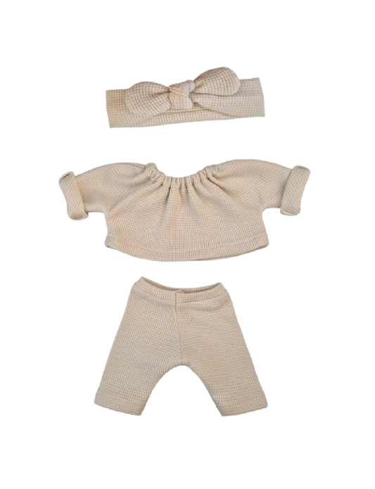 CHARLY 3 pièces pantalon + sweat + bandeau BEIGE