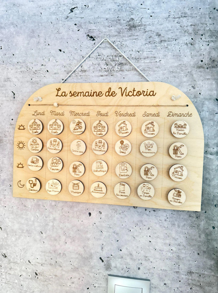 Semainier en Bois Personnalisable