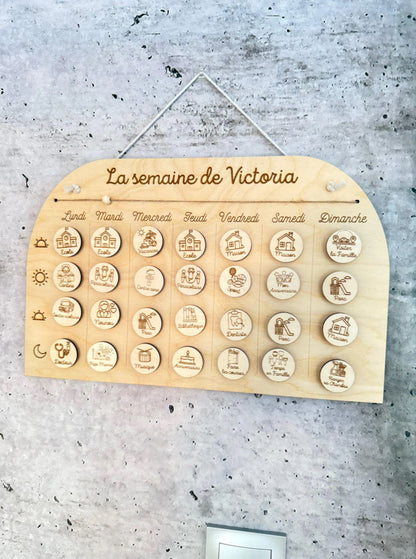 Semainier en Bois Personnalisable
