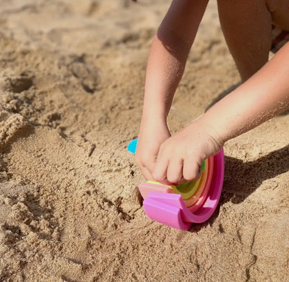 Arc-en-Ciel Empilable en Silicone – Jouet d’éveil poétique & sensoriel