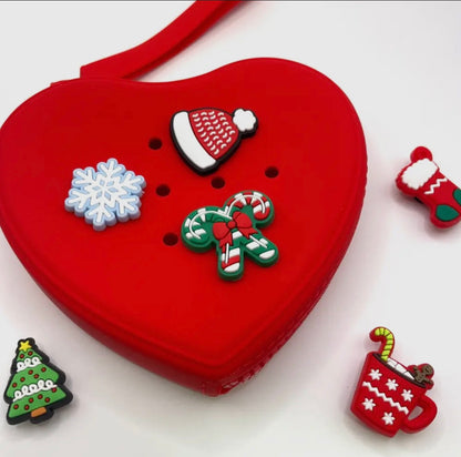 Pochette Cœur en Silicone – À Personnaliser avec Charms PETIKIDS