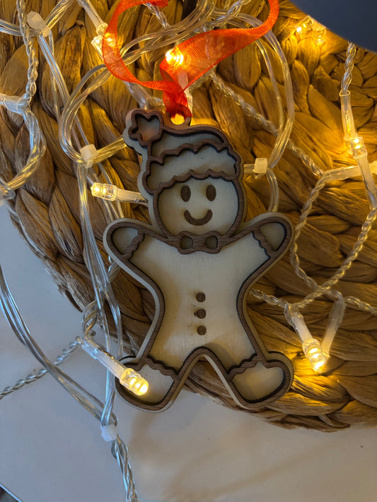 🎄 Suspension en bois – Petit biscuit de Noël