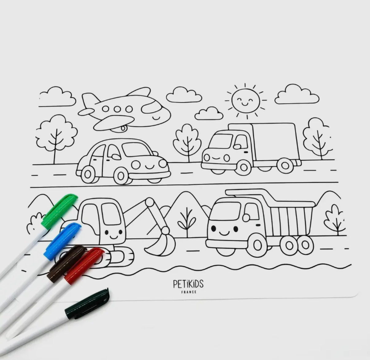 Set de Coloriéage Réutilisable – 2 Faces – Plusieurs Thèmes