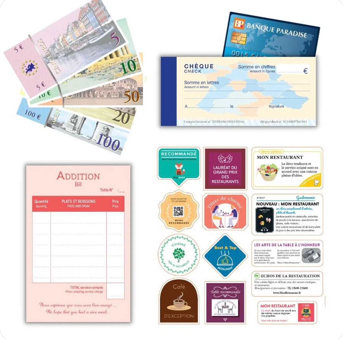 Mon Premier Restaurant - Jeu d'imitation éducatif made in France- inspiration Montessori et Freinet