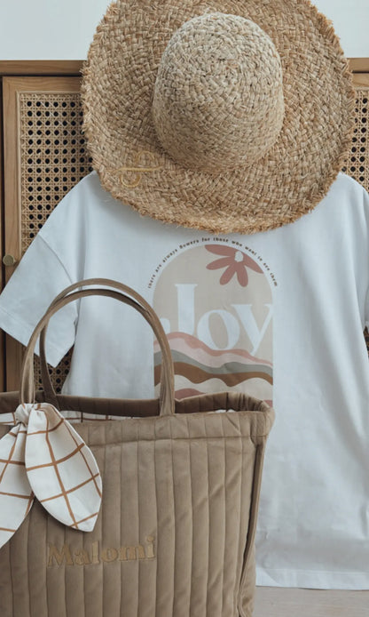 Sac pour mère matelassé Latte