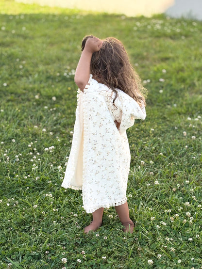 Poncho en gaze de coton – Fait main