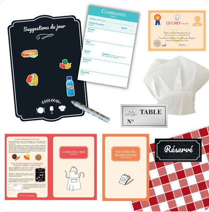 Mon Premier Restaurant - Jeu d'imitation éducatif made in France- inspiration Montessori et Freinet