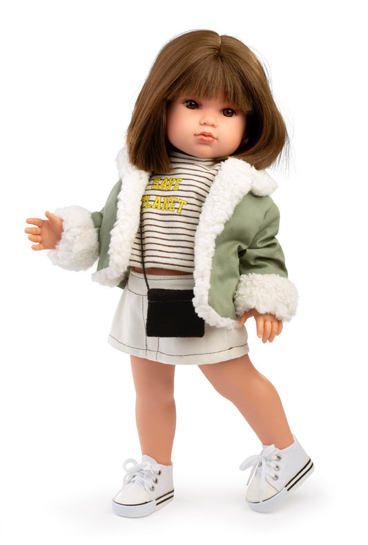 🤍 Poupée mannequin en vinyle – Tenue moderne & chic Bella