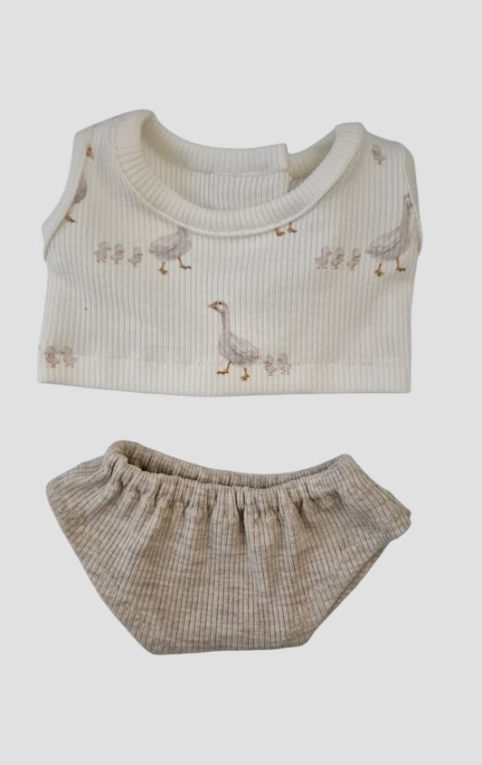 NINO 2 pièces tee-shirt garçon oie + culotte uni