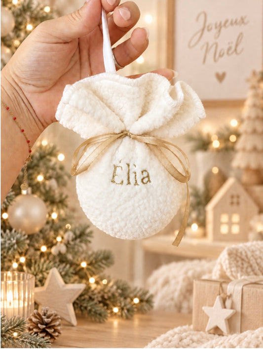 🎄 Boule de Noël en tissu – Collection de Noël ✨