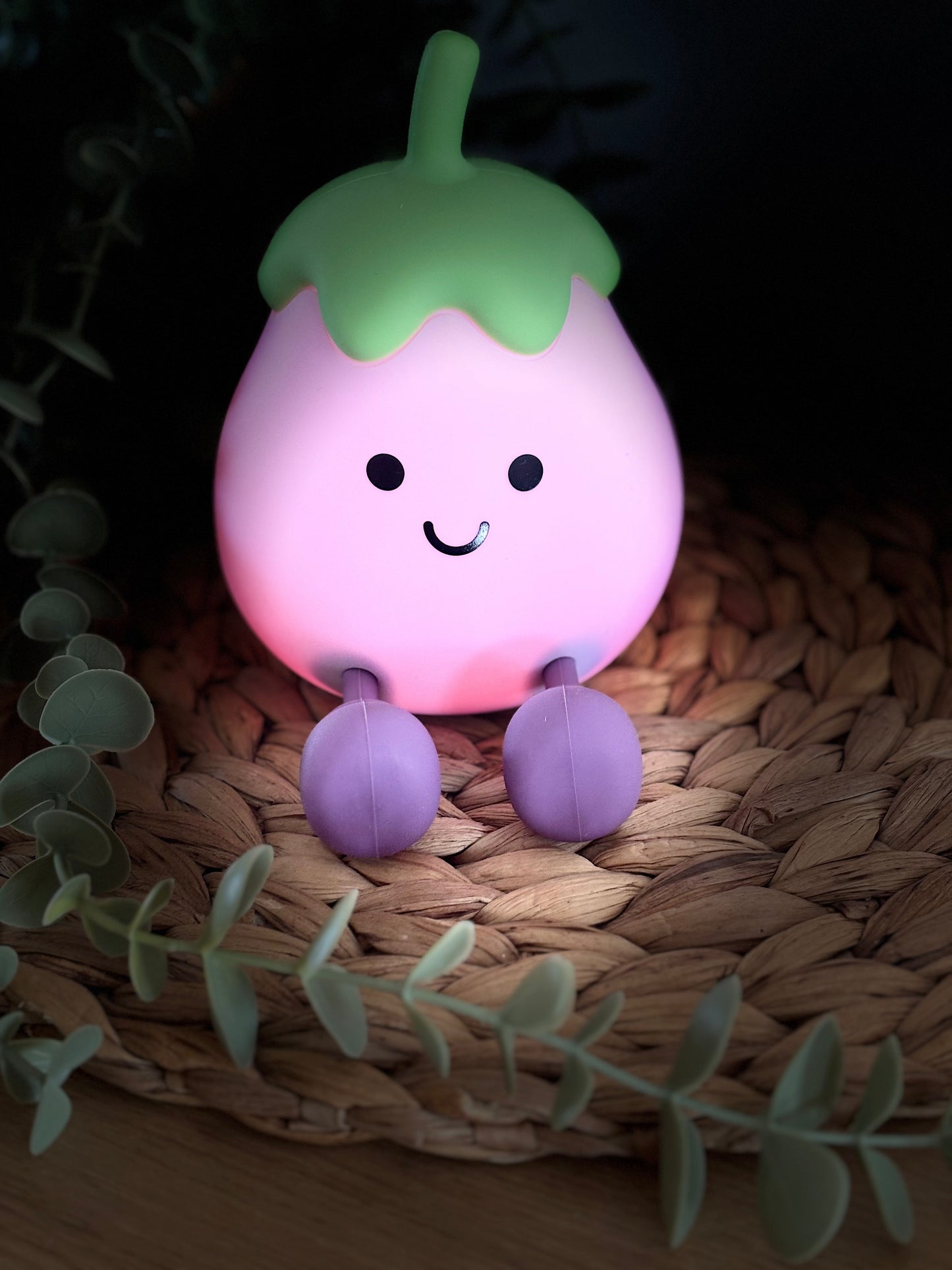 Veilleuse Enfant “Oberhine” – Aubergine magique en silicone