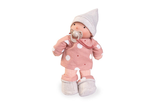 🤍 Poupée bébé Ariel rose – Corps souple & visage en silicone