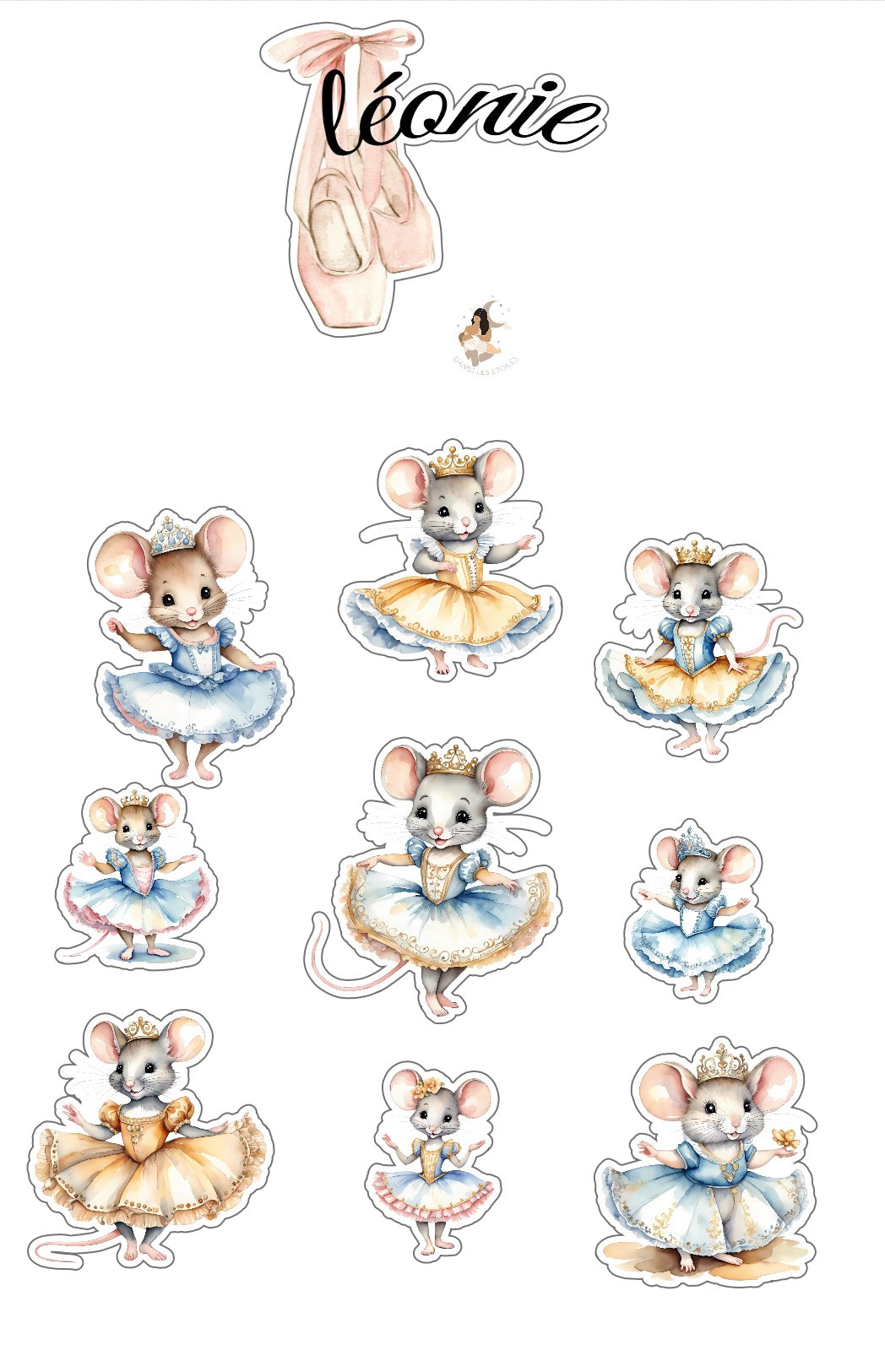 Planche de stickers personnalisée – Danseuse étoile