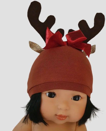 Bonnet Renne  pour poupées 28 à 34 cm