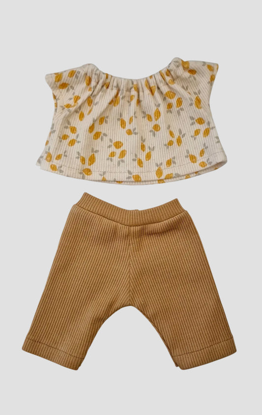SUZANNE 2 pièces fille tee-shirt citron legging chamau