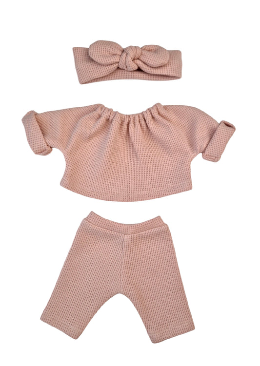CHARLY 3 pièces pantalon + sweat + bandeau NUDE