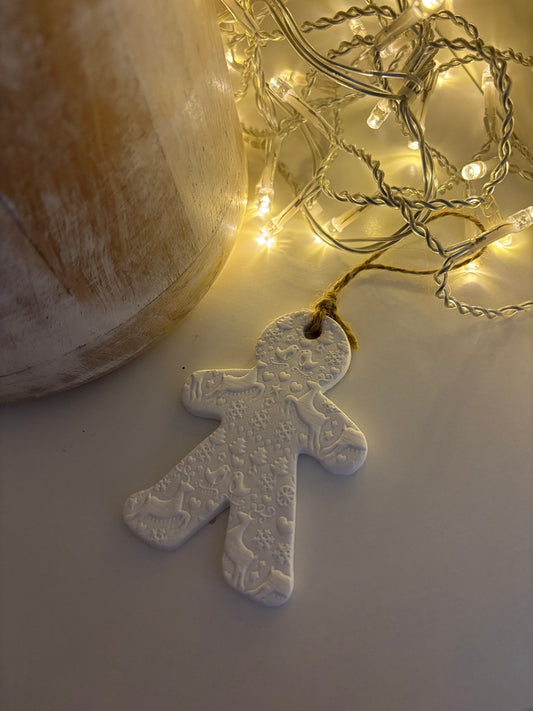 🍭 Suspension de Noël – Canne blanche en relief