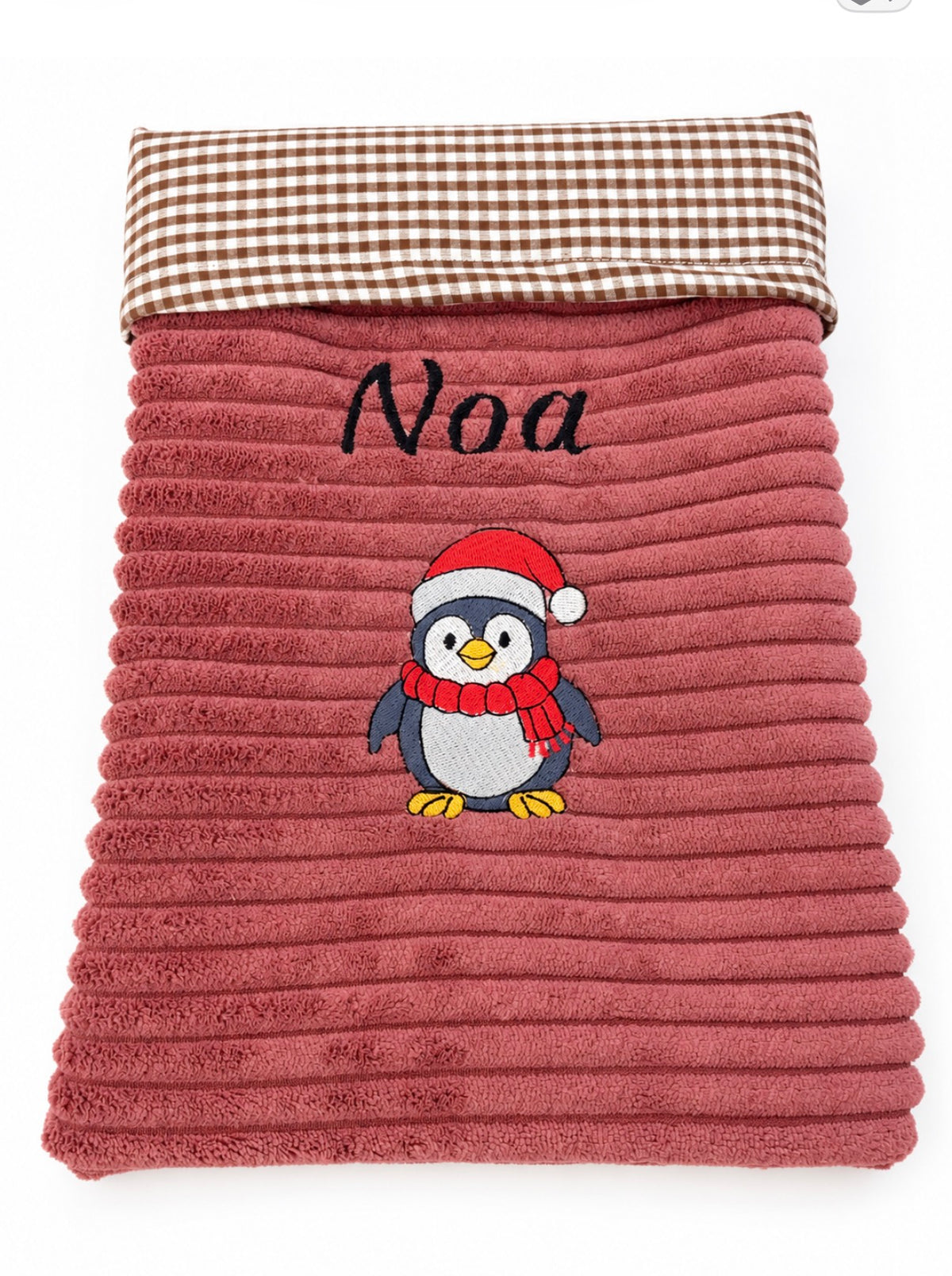 🎅 Pochon de Noël personnalisé – Broderie artisanale 🎄