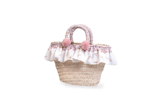 🧺 Panier de promenade pour poupée en palmier