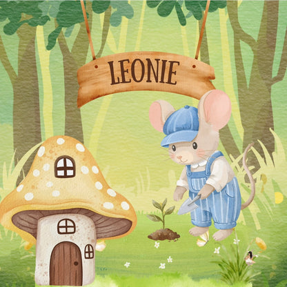 Sticker Toniebox personnalisé forêt souris