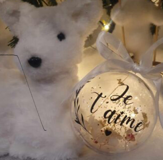 Boule de Noël personnalisée – Je t’aime ❤️🎄