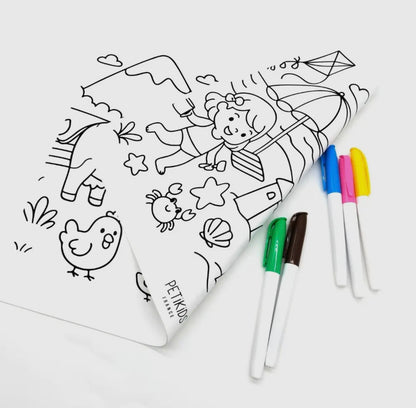 Set de Coloriéage Réutilisable – 2 Faces – Plusieurs Thèmes