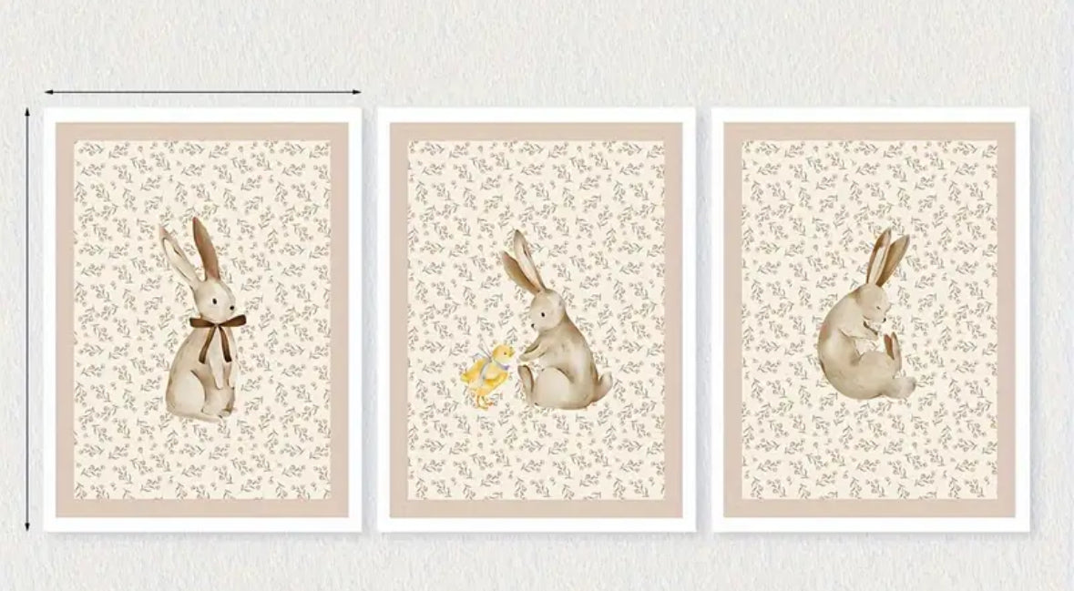 Lot de trois affiches lapin
