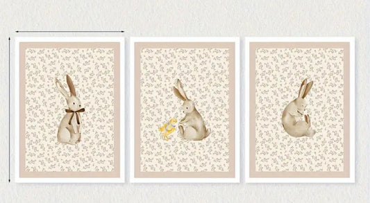 Lot de trois affiches lapin