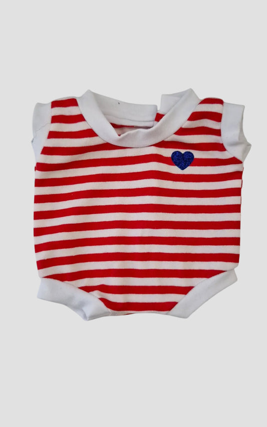 MALO body rouge/blanc cœur bleu