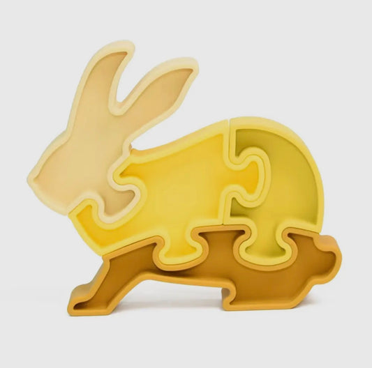 Puzzle 3D Lapin en silicone – Jouet d’éveil doux & sensoriel