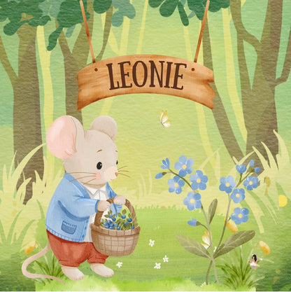 Sticker Toniebox personnalisé forêt souris