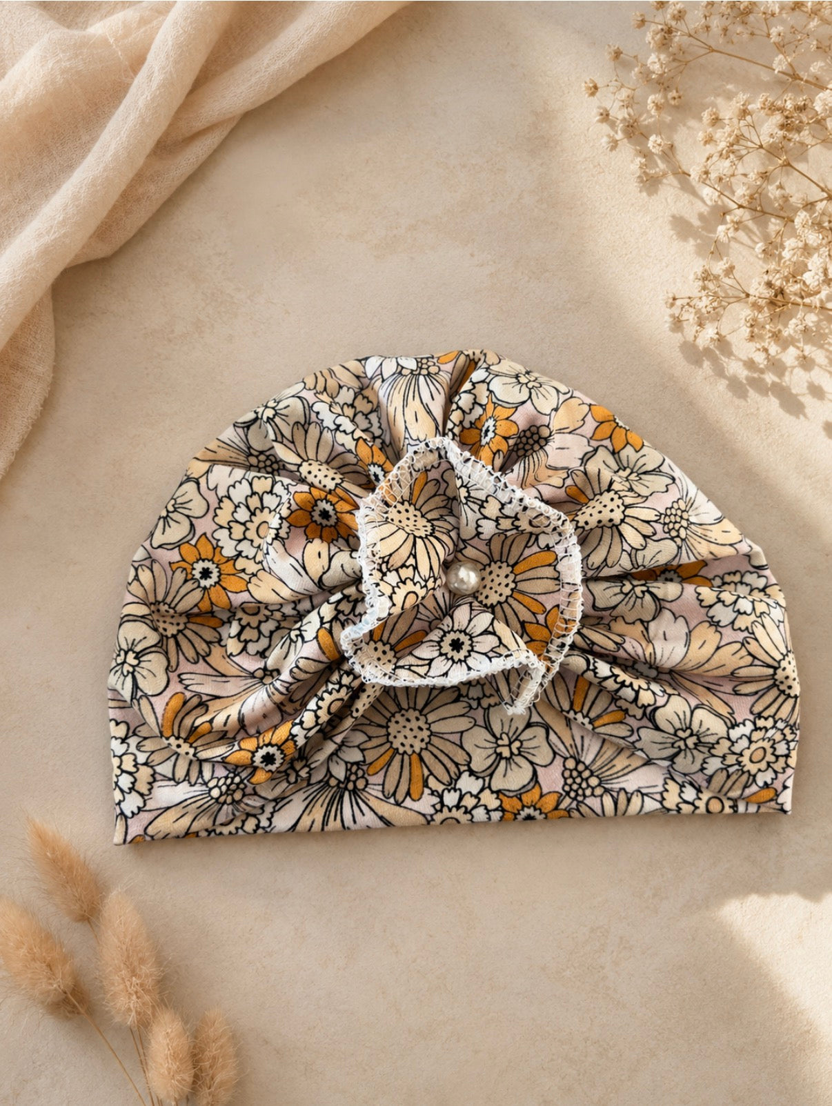 Turban fleuri – Élégance & douceur 🌸