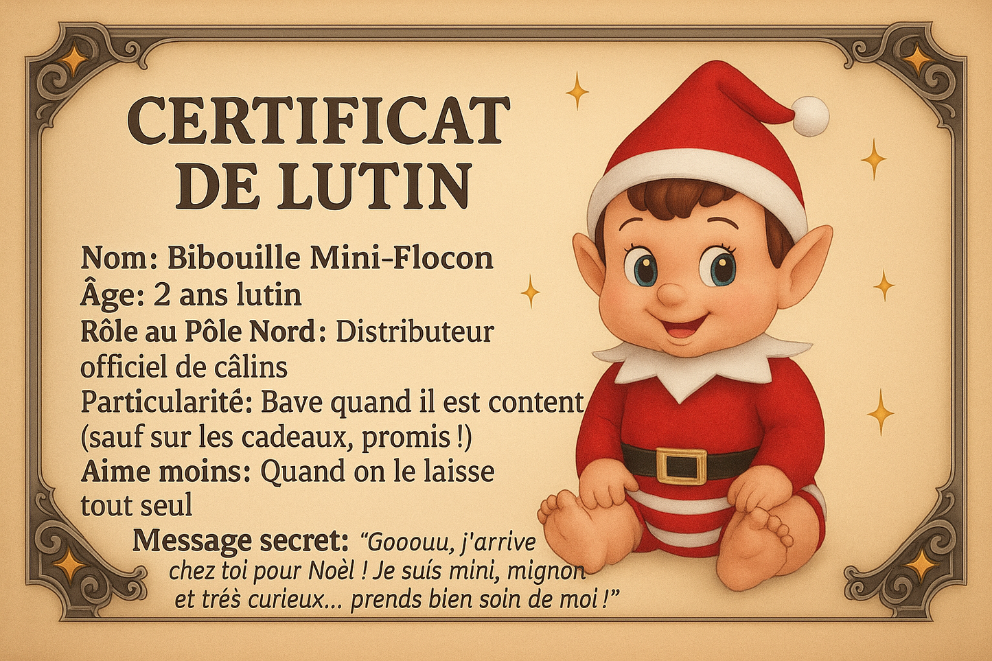 Cartes d’Identité Officielles des Lutins du Père Noël