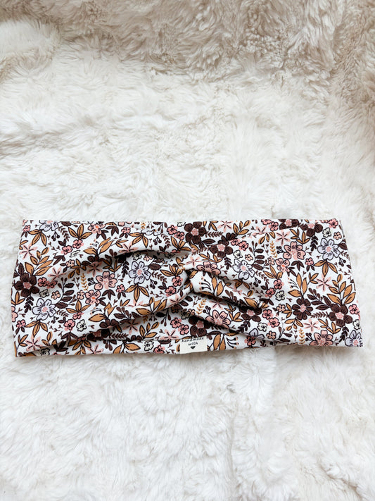 🎀 Bandeau turban fleuri – Fait main