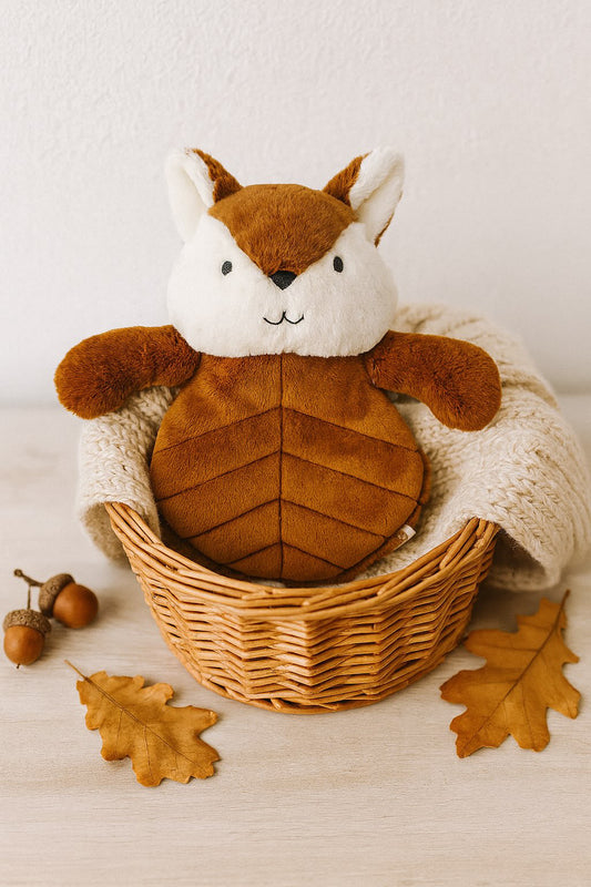 Doudou peluche, renard cuivré