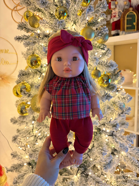 Ensemble de Noël – Deux pièces (Tee-shirt + Legging) pour poupées 28 à 34 cm
