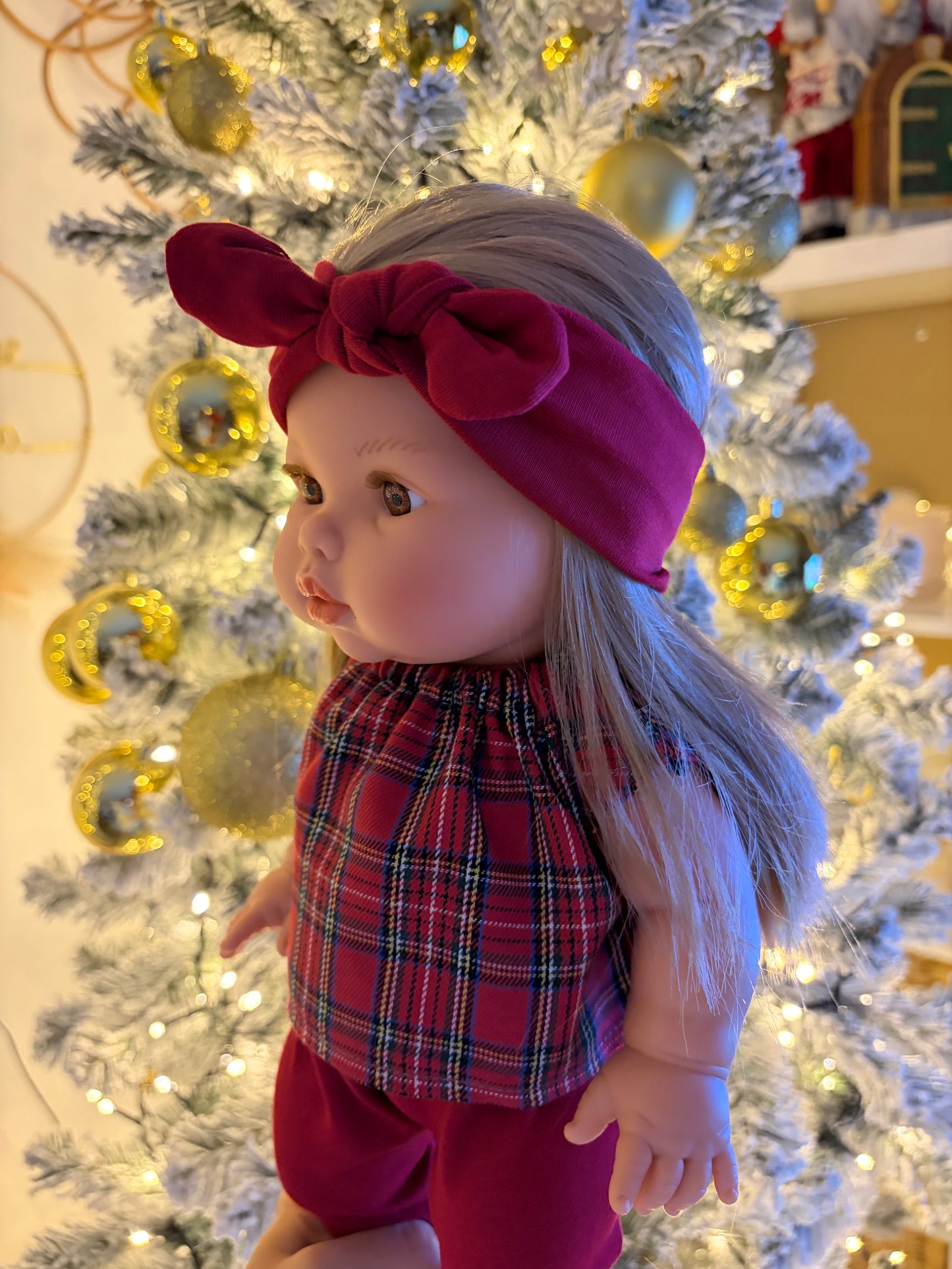 Ensemble de Noël – Deux pièces (Tee-shirt + Legging) pour poupées 28 à 34 cm