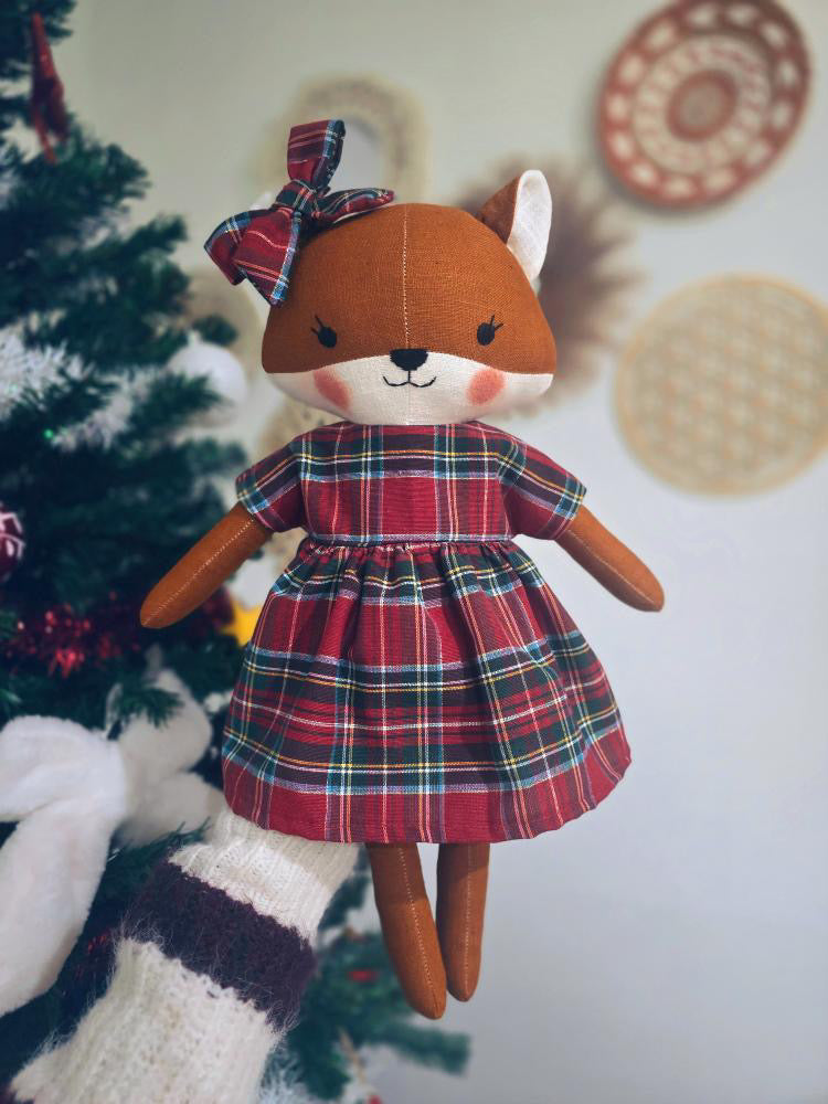 🦊 Renard en Lin – 40 cm
