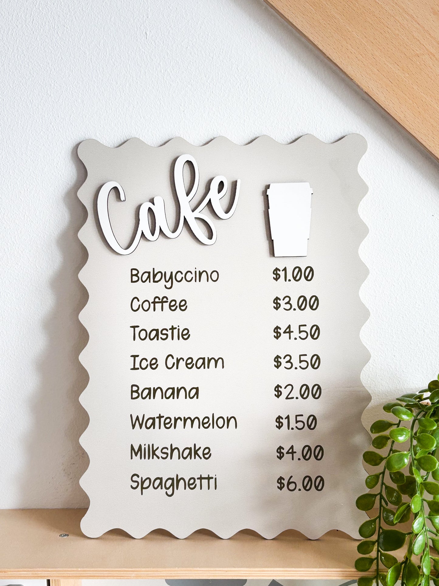 Menu de Café en Bois